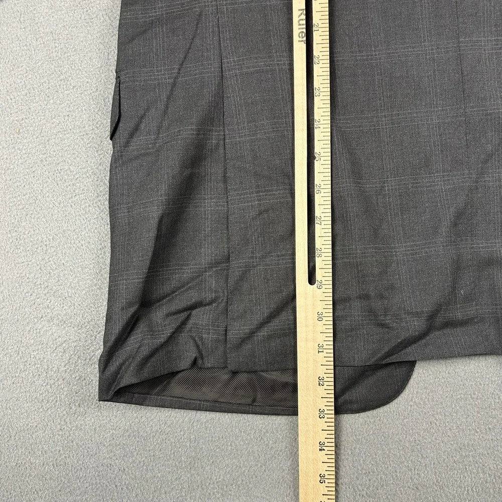 Ermenegildo Zegna Blazer Mens 42R Gray 100% Wool‎ 15 Milmil 15 Plaid 3 Button